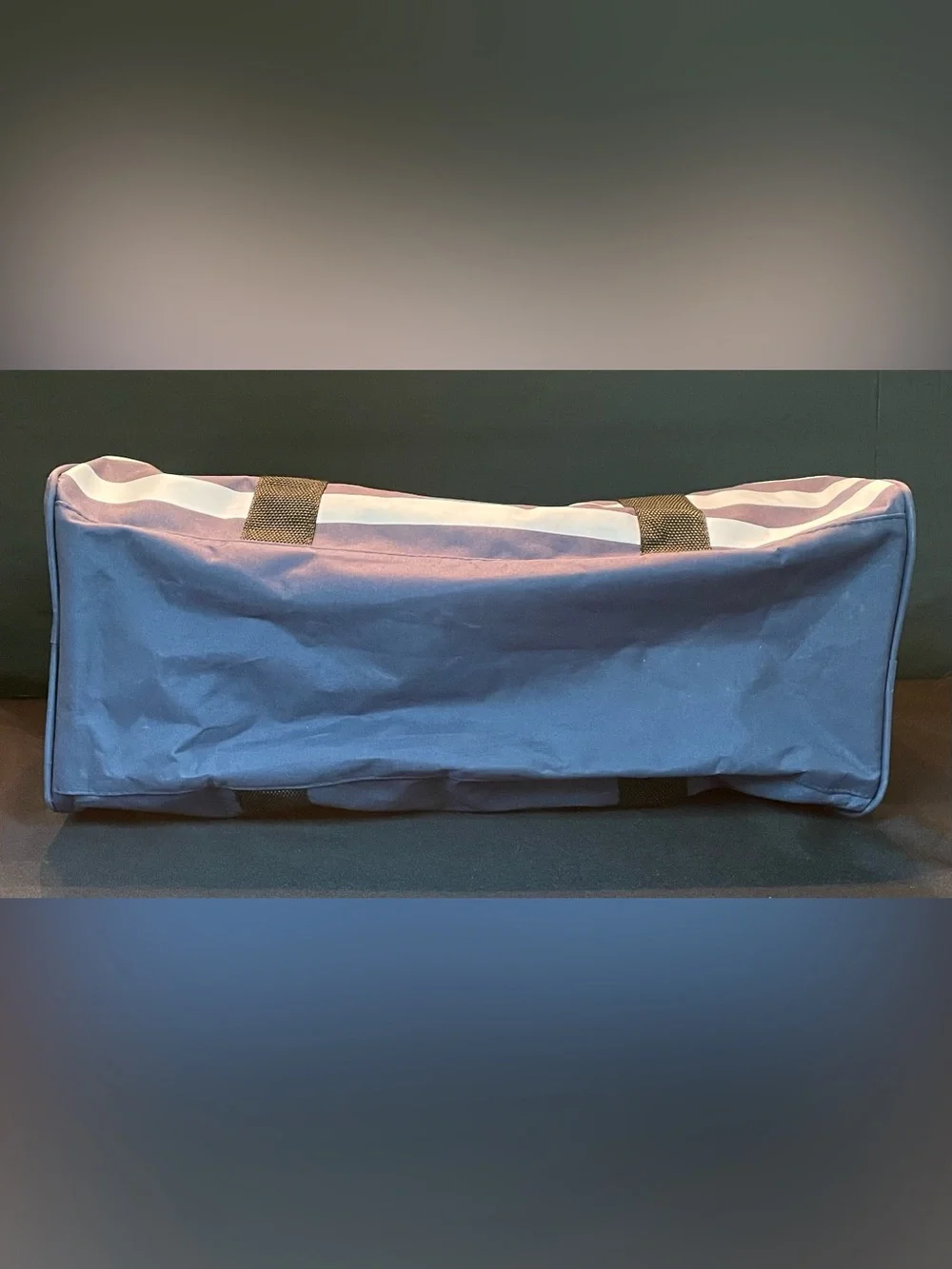Jean Paul Gaultier Blue and White Striped Duffel Bag
